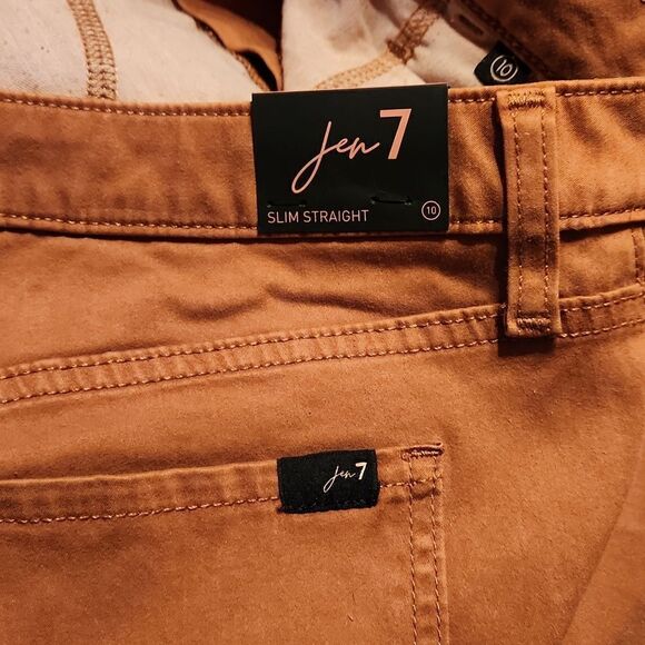 NEW Jen 7 by 7 for All Mankind High Rise Slim Straight Leg Jeans, Size 10, Brown - Picture 9 of 13